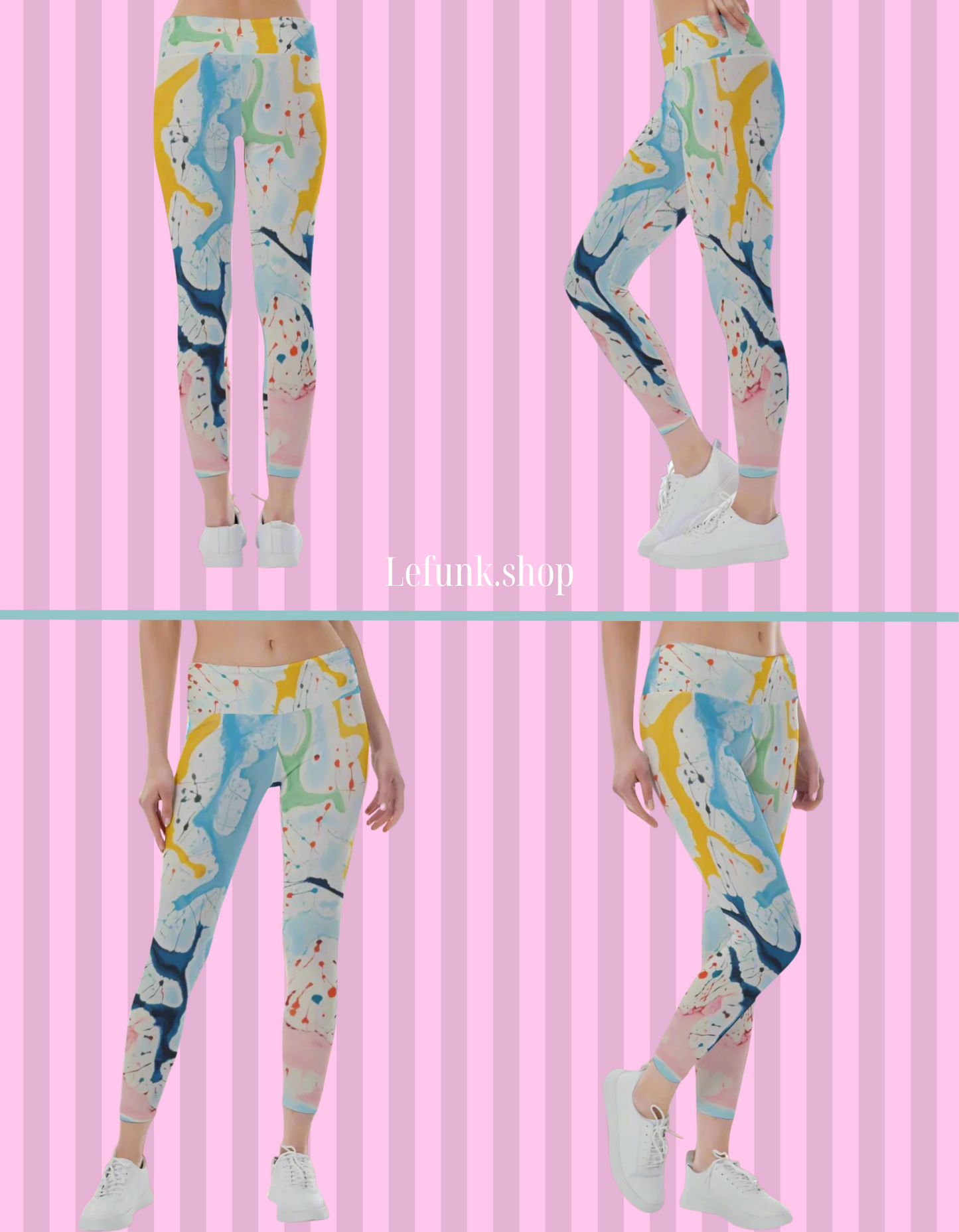 Lefunk Colorful Abstract Yoga Leggings