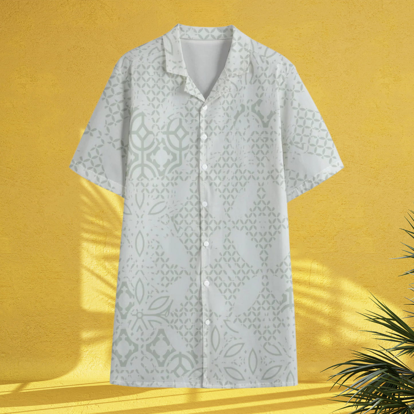 Casual Vintage Pattern Shirt With Button Closure