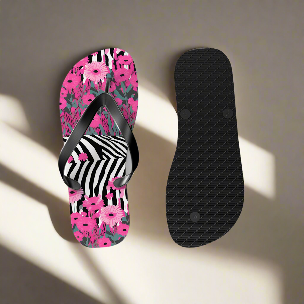 Flip Flops - Pink Safari Design