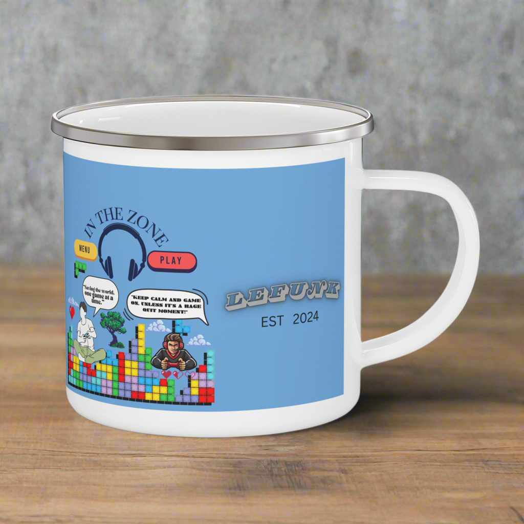 Lefunk "Level Up" Enamel Camping Mug