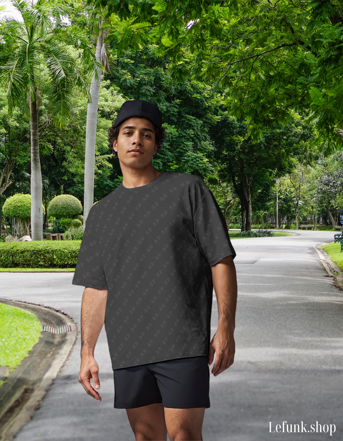 Oversized Heavyweight Cotton Skateboard Print T-Shirt | 230GSM