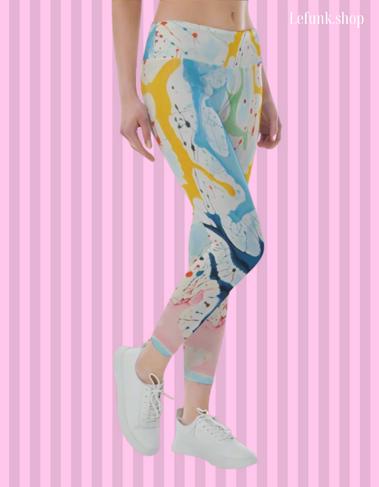 Lefunk Colorful Abstract Yoga Leggings