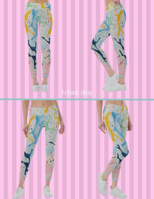 Lefunk Colorful Abstract Yoga Leggings