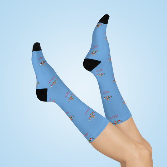 Cushioned Crew Socks - DTG Print - Christmas Design