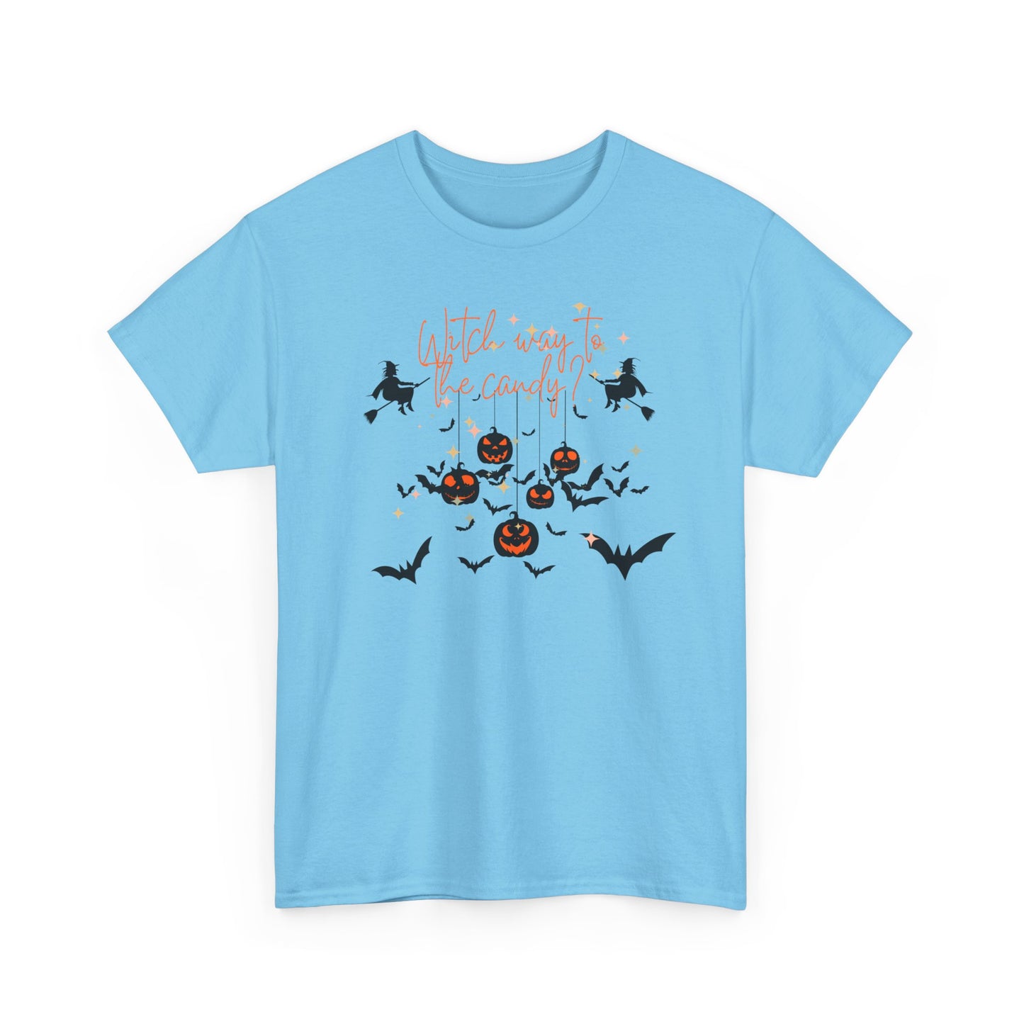 "WITCH WAY TO THE CANDY" Unisex Heavy Cotton Tee