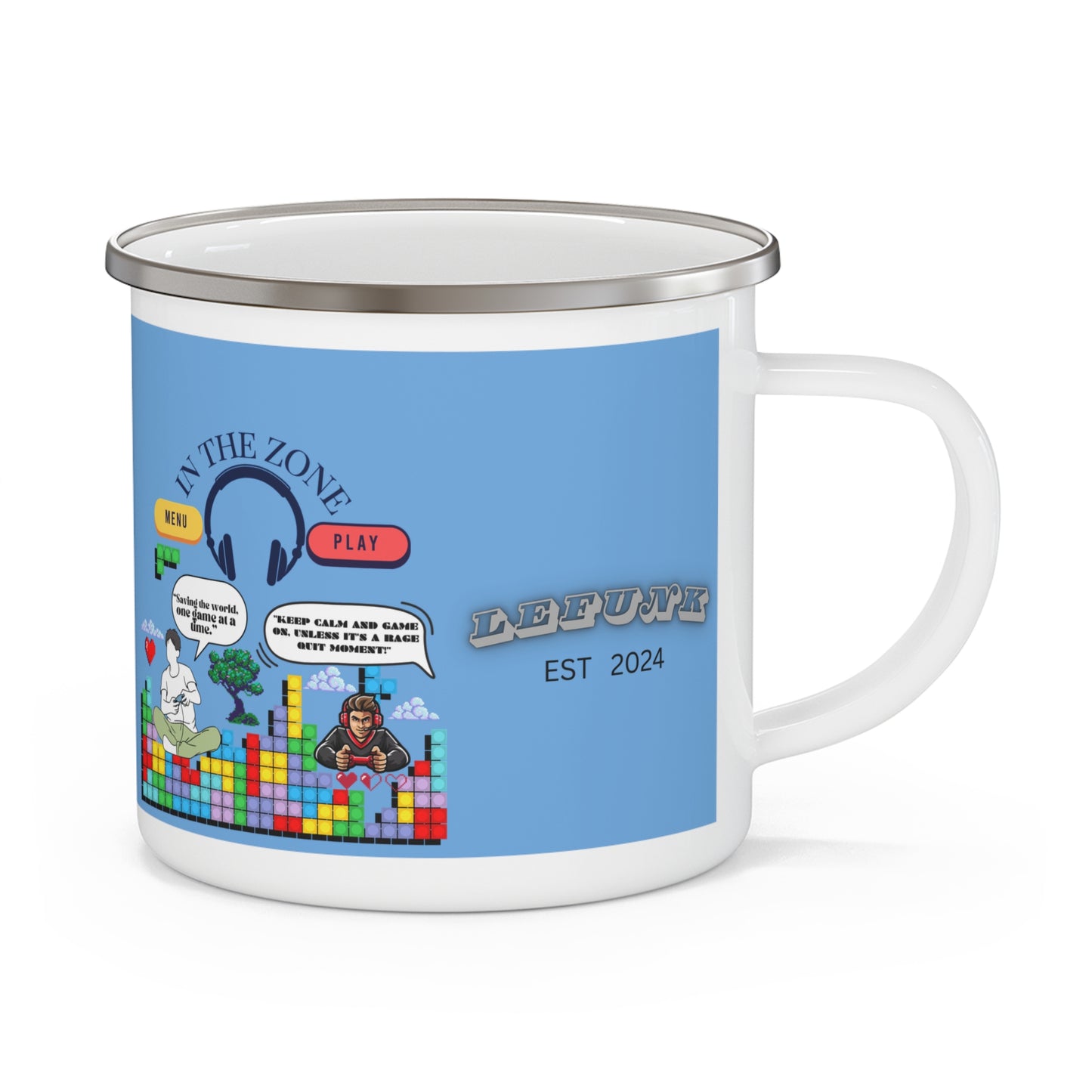 Lefunk "Level Up" Enamel Camping Mug