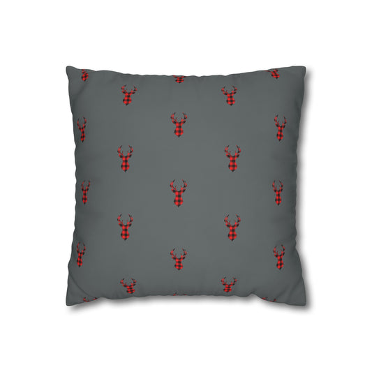 Christmas Deer Square Poly Canvas Pillowcase