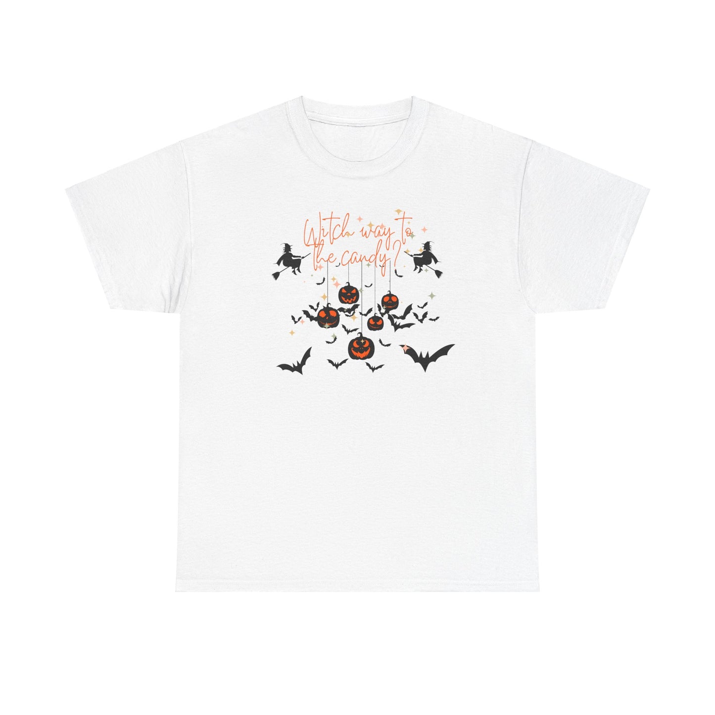 "WITCH WAY TO THE CANDY" Unisex Heavy Cotton Tee