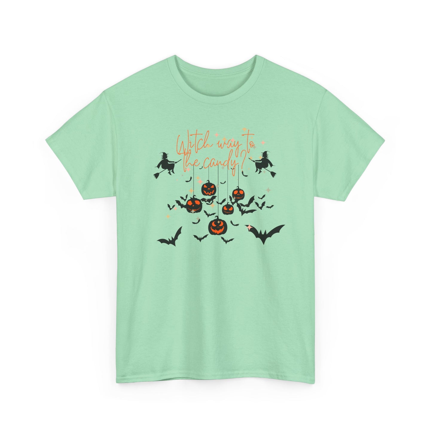 "WITCH WAY TO THE CANDY" Unisex Heavy Cotton Tee