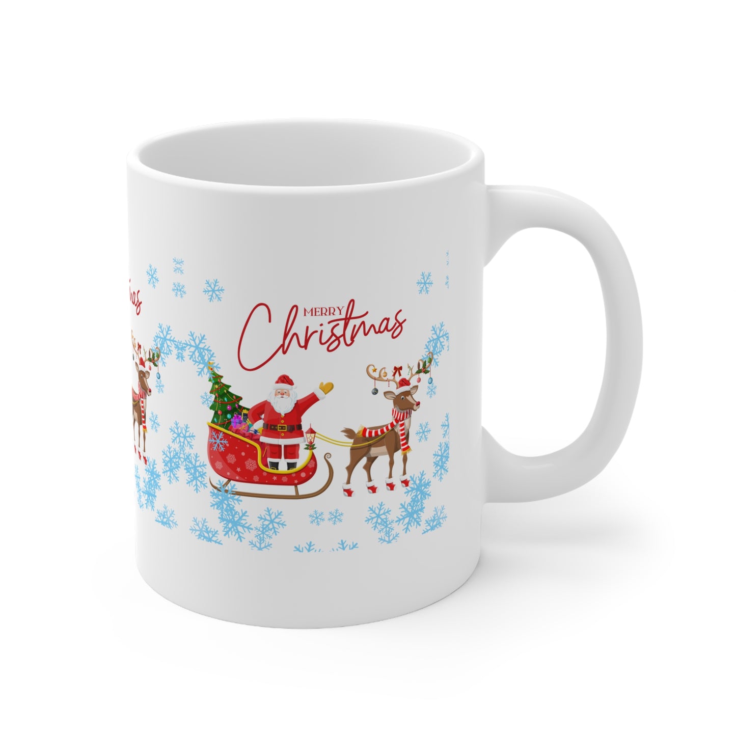 "Merry Christmas" White Ceramic Mug, 11oz