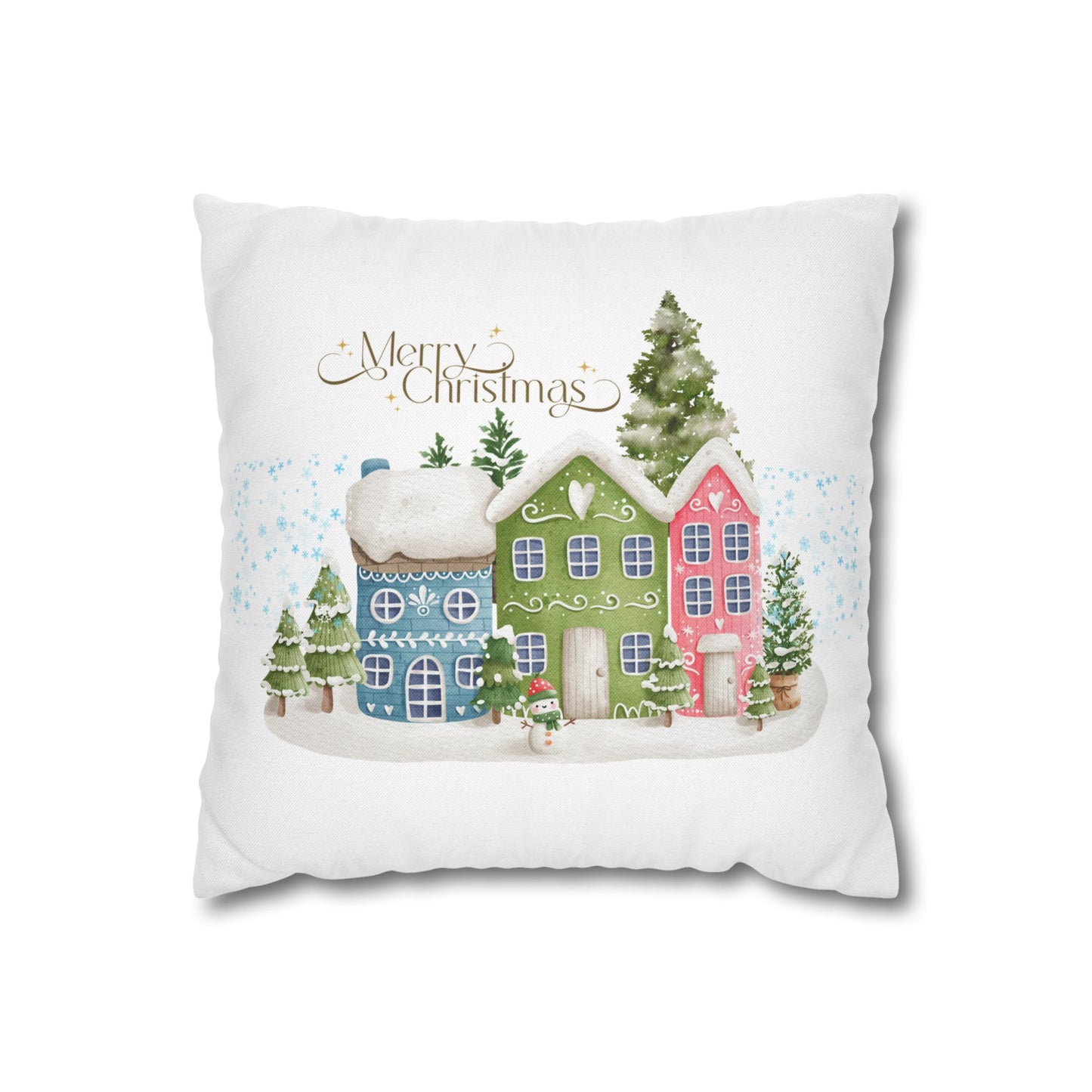 "Merry Christmas"  Polyester  Pillowcase