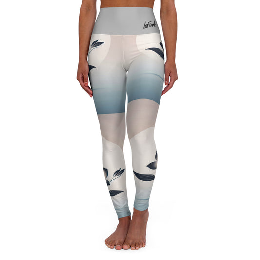 High Waisted Blooming Flower   Yoga Leggings