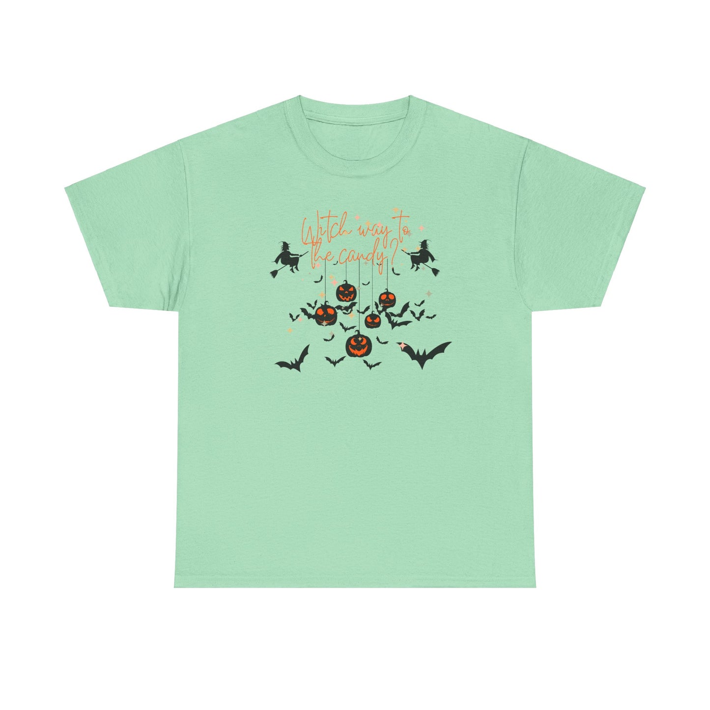 "WITCH WAY TO THE CANDY" Unisex Heavy Cotton Tee