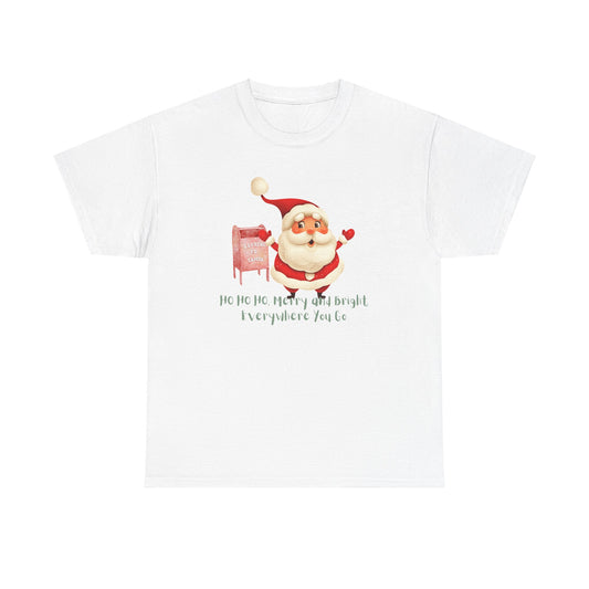 Christmas Unisex Tee - Ho Ho Ho Merry and Bright Print