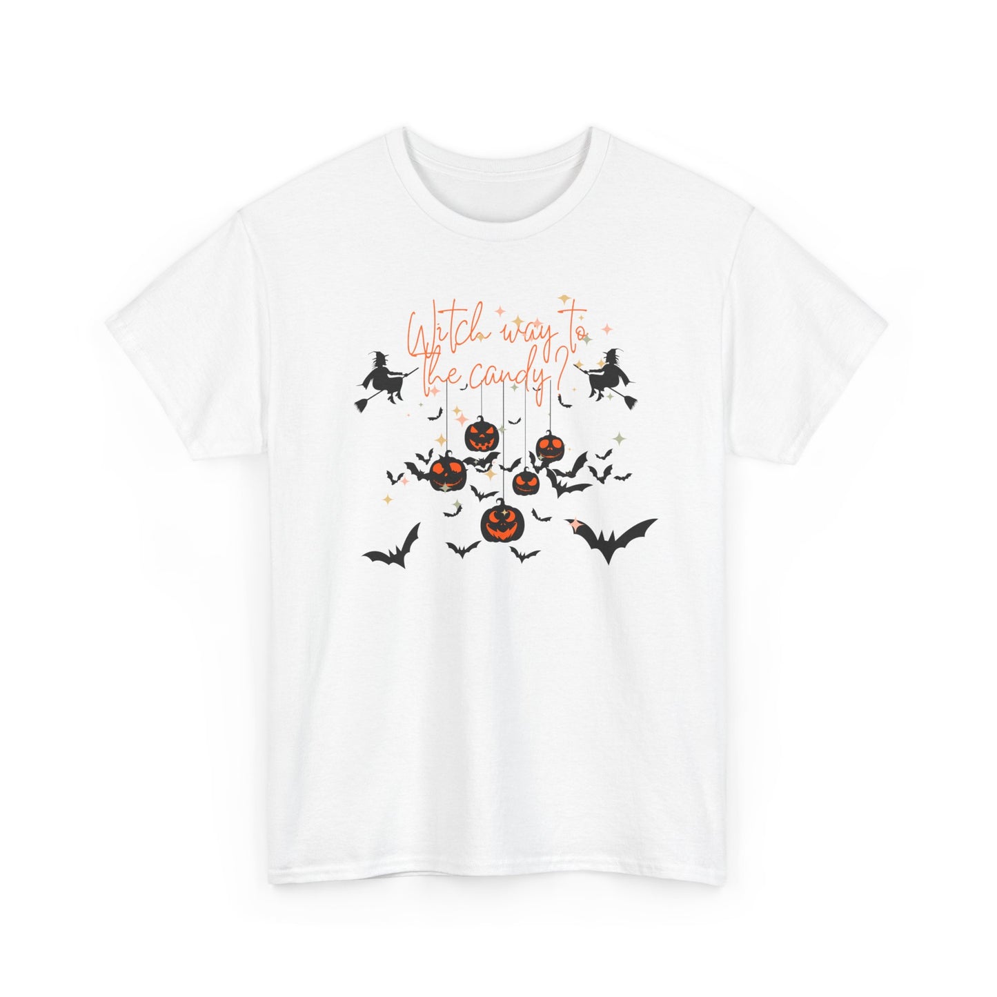 "WITCH WAY TO THE CANDY" Unisex Heavy Cotton Tee