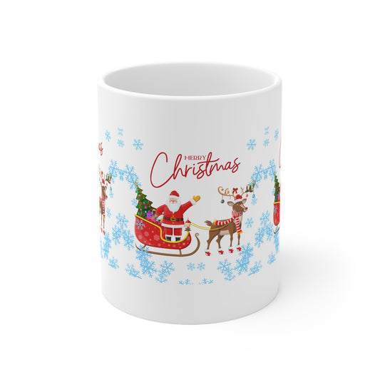 "Merry Christmas" White Ceramic Mug, 11oz