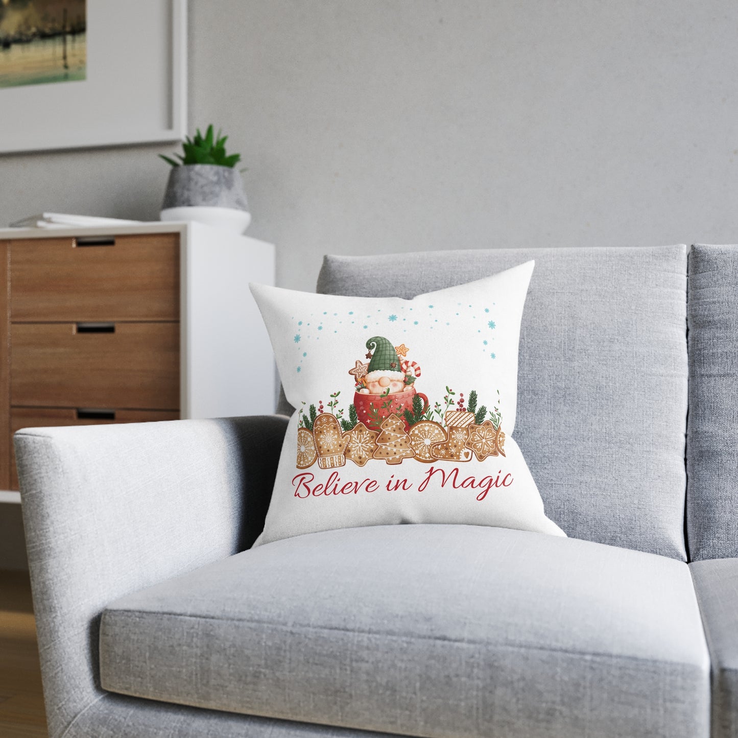 "Believe in Magic" Decor Square Pillow