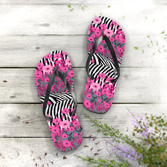 Flip Flops - Pink Safari Design