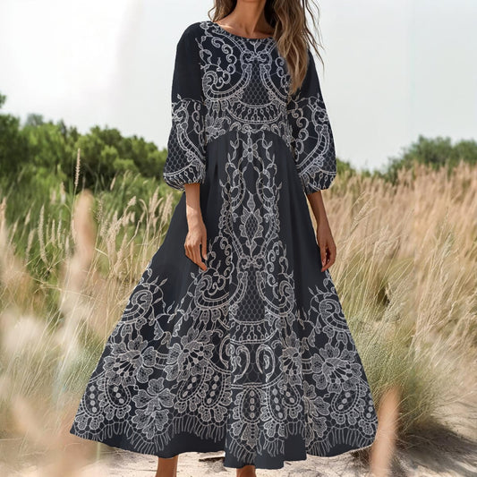 Elegant Black Long Sleeve Dress