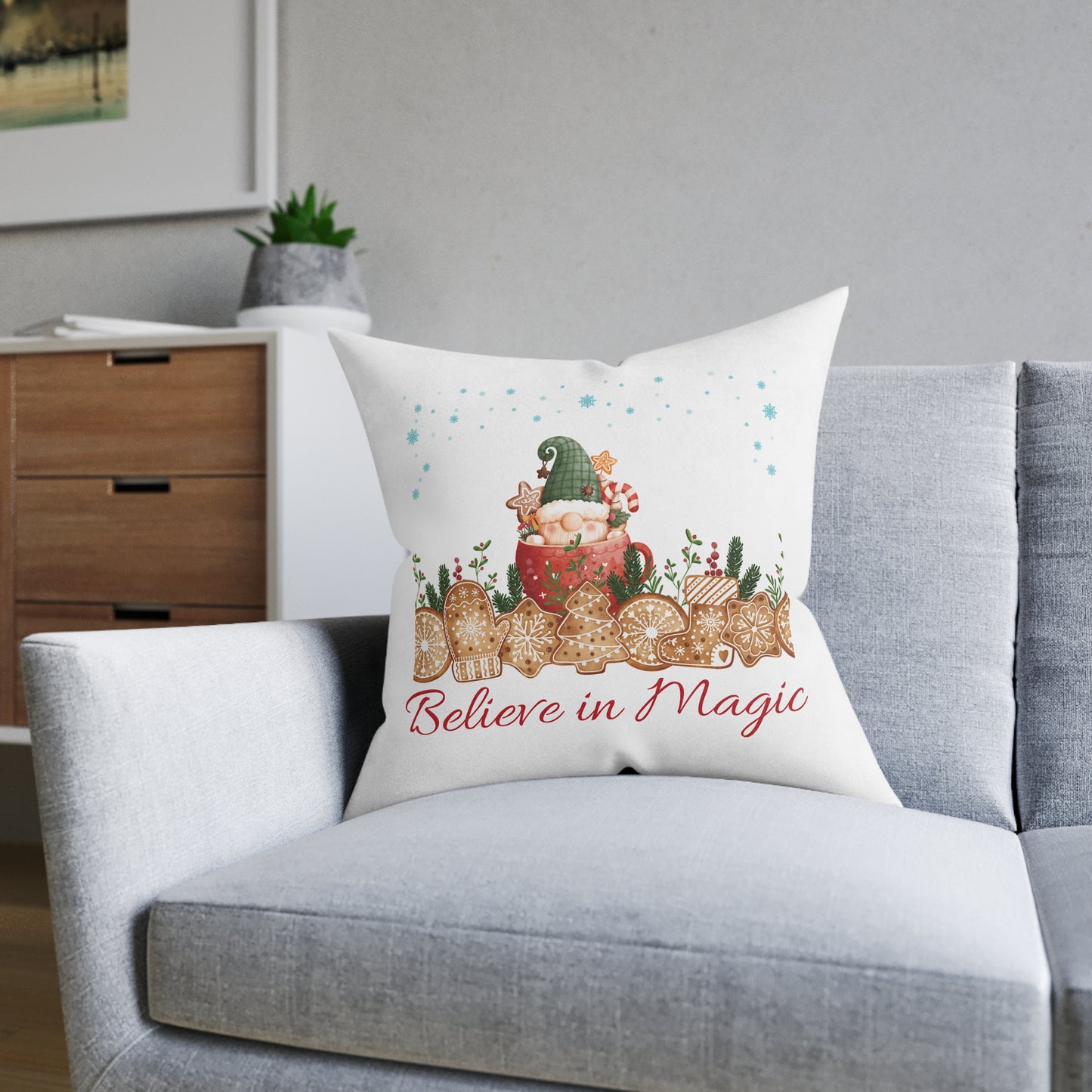 "Believe in Magic" Decor Square Pillow