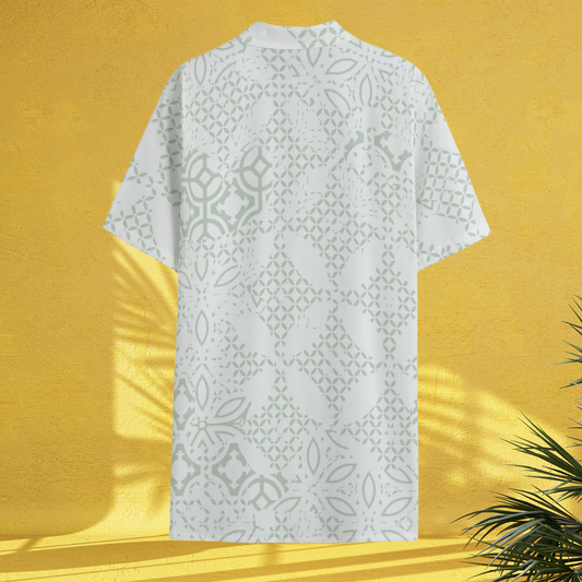 Casual Vintage Pattern  Shirt With Button Closure
