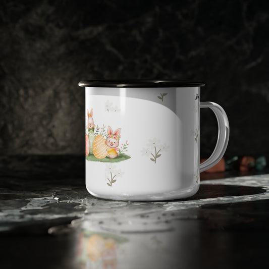 HAPPY EASTER BUNNY ENAMEL CAMP CUP