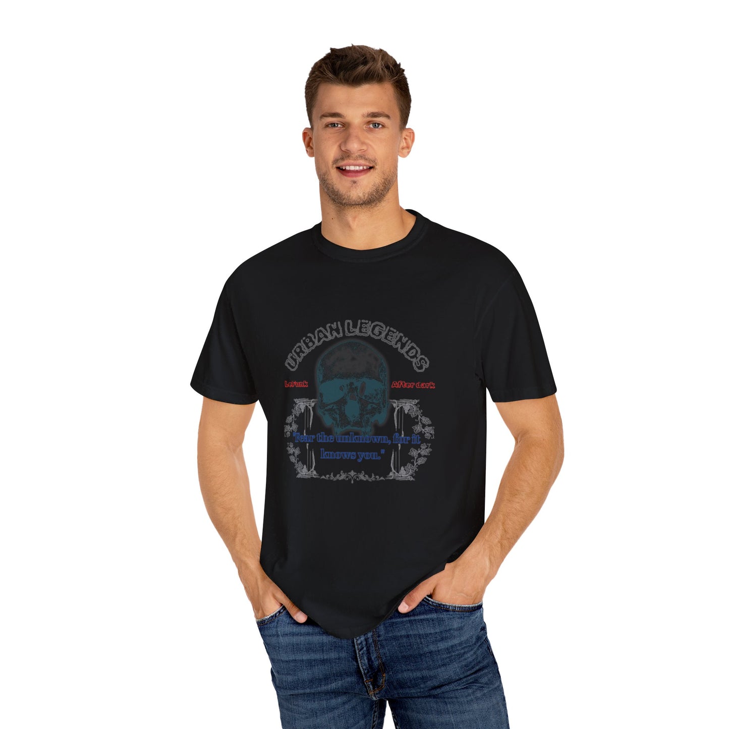 "URBAN LEGENDS FEAR THE UNKNOWN FOR IT KNOWS YOU" T-shirt by  LeFunk