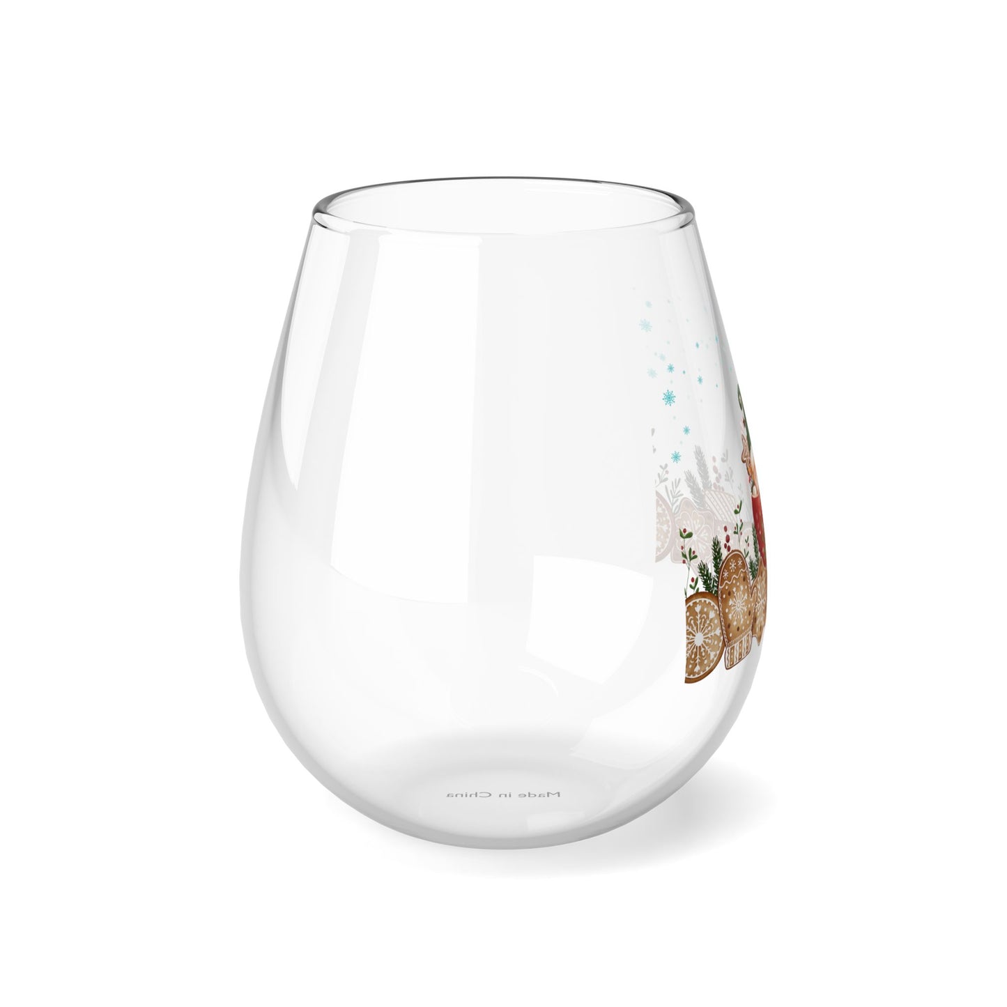 Christmas "Elf in the cup" Stemless Wine Glass