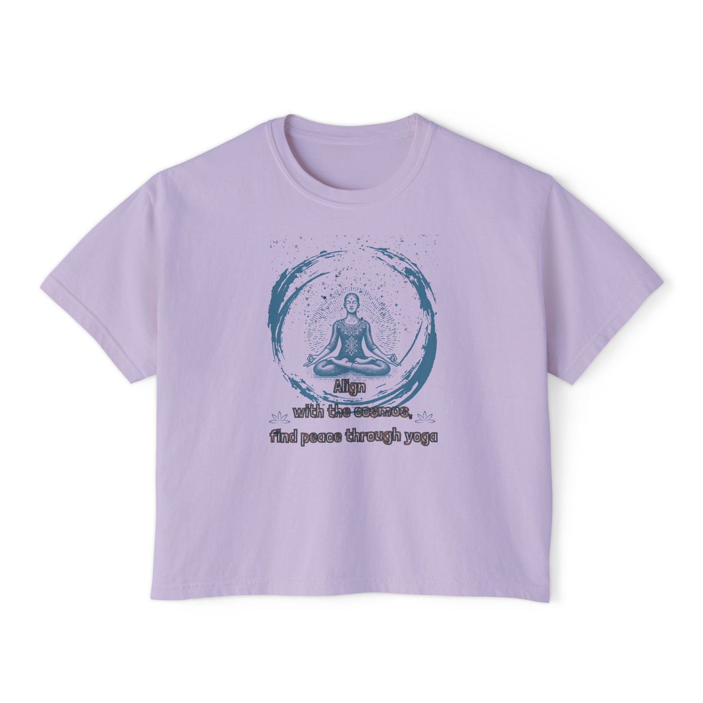 Align with the cosmos ,find peace through yoga t-shirt by  LeFunk Women's Boxy Tee