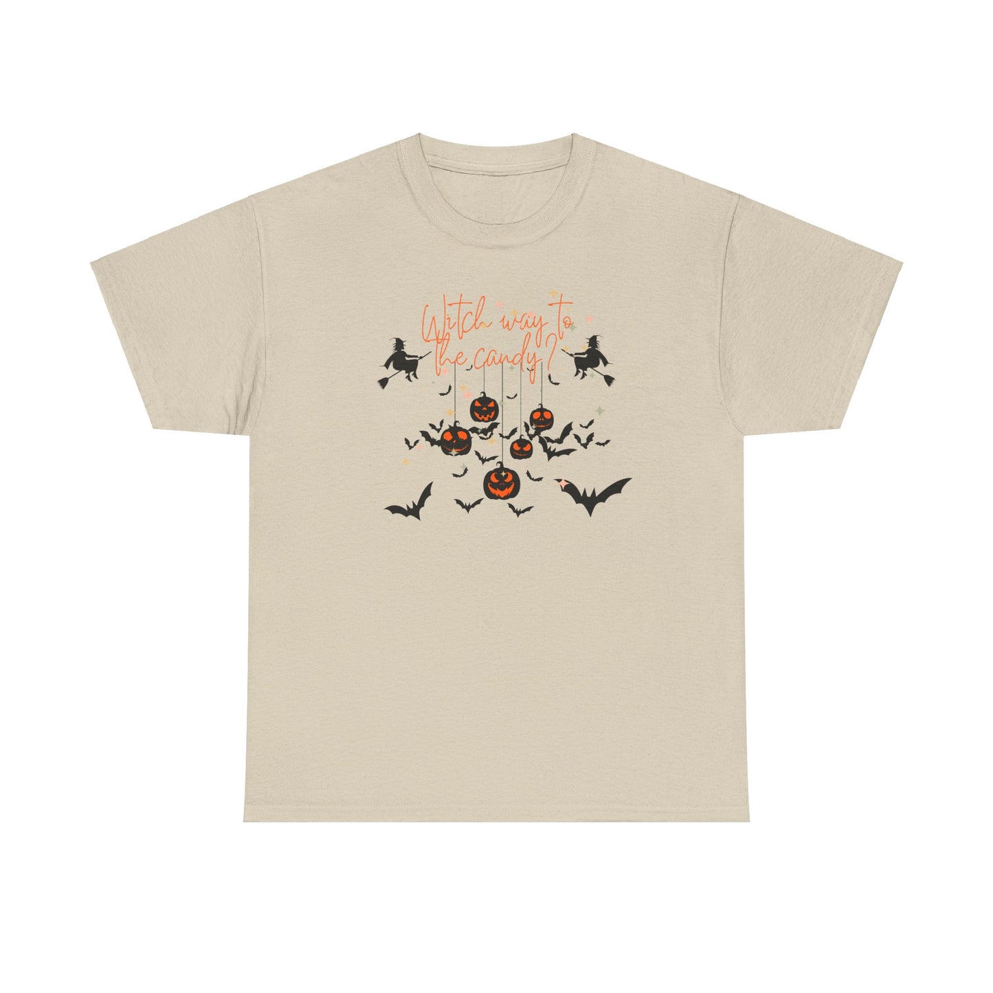 "WITCH WAY TO THE CANDY" Unisex Heavy Cotton Tee