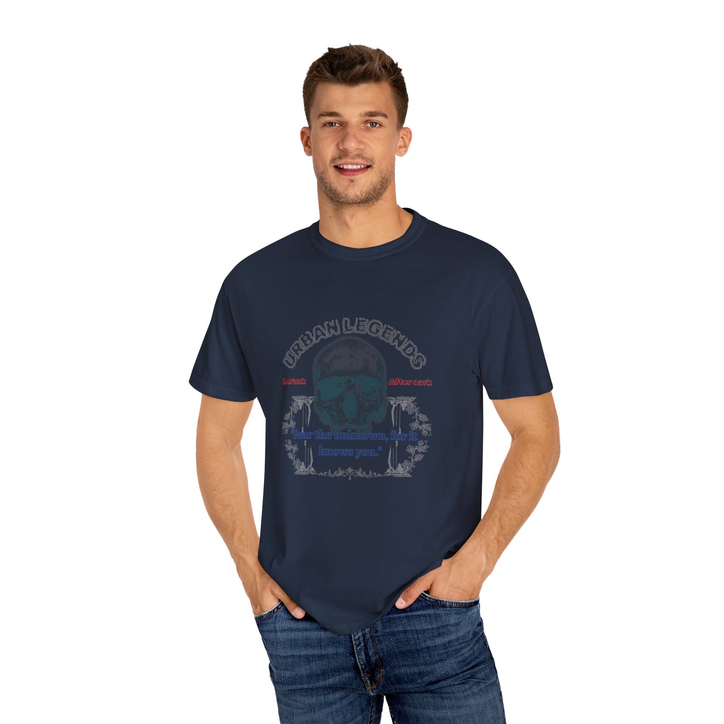 "URBAN LEGENDS FEAR THE UNKNOWN FOR IT KNOWS YOU" T-shirt by  LeFunk