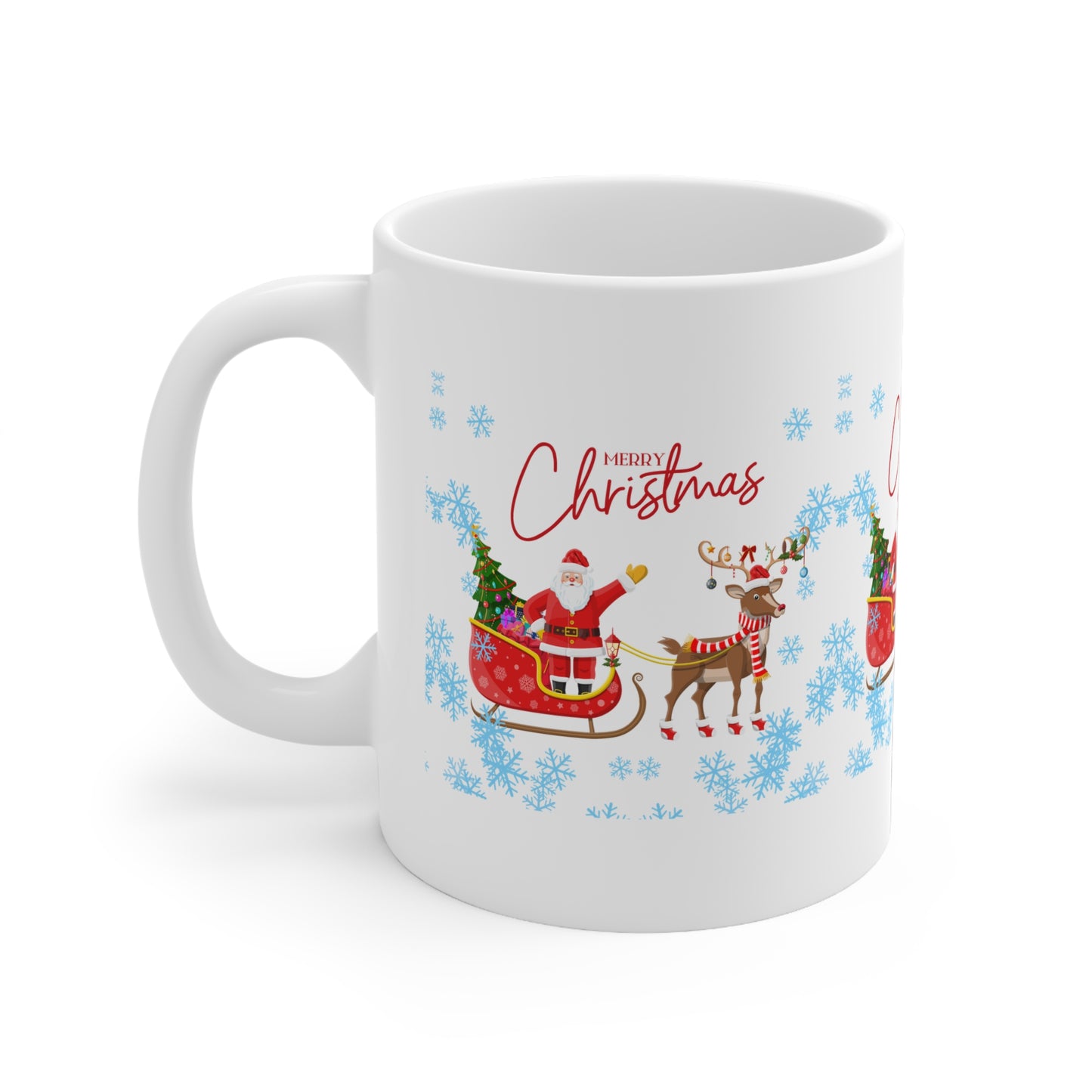 "Merry Christmas" White Ceramic Mug, 11oz