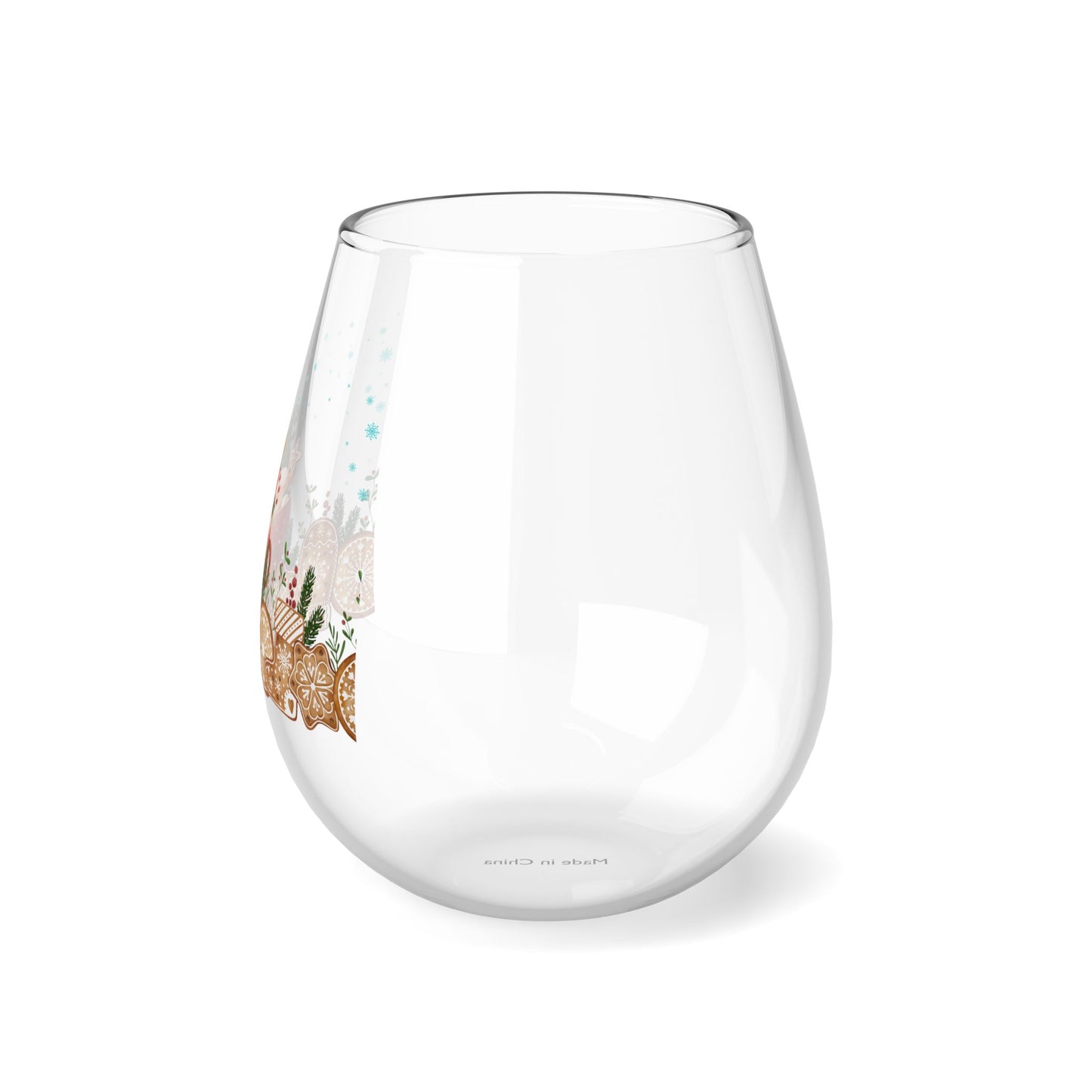 Christmas "Elf in the cup" Stemless Wine Glass