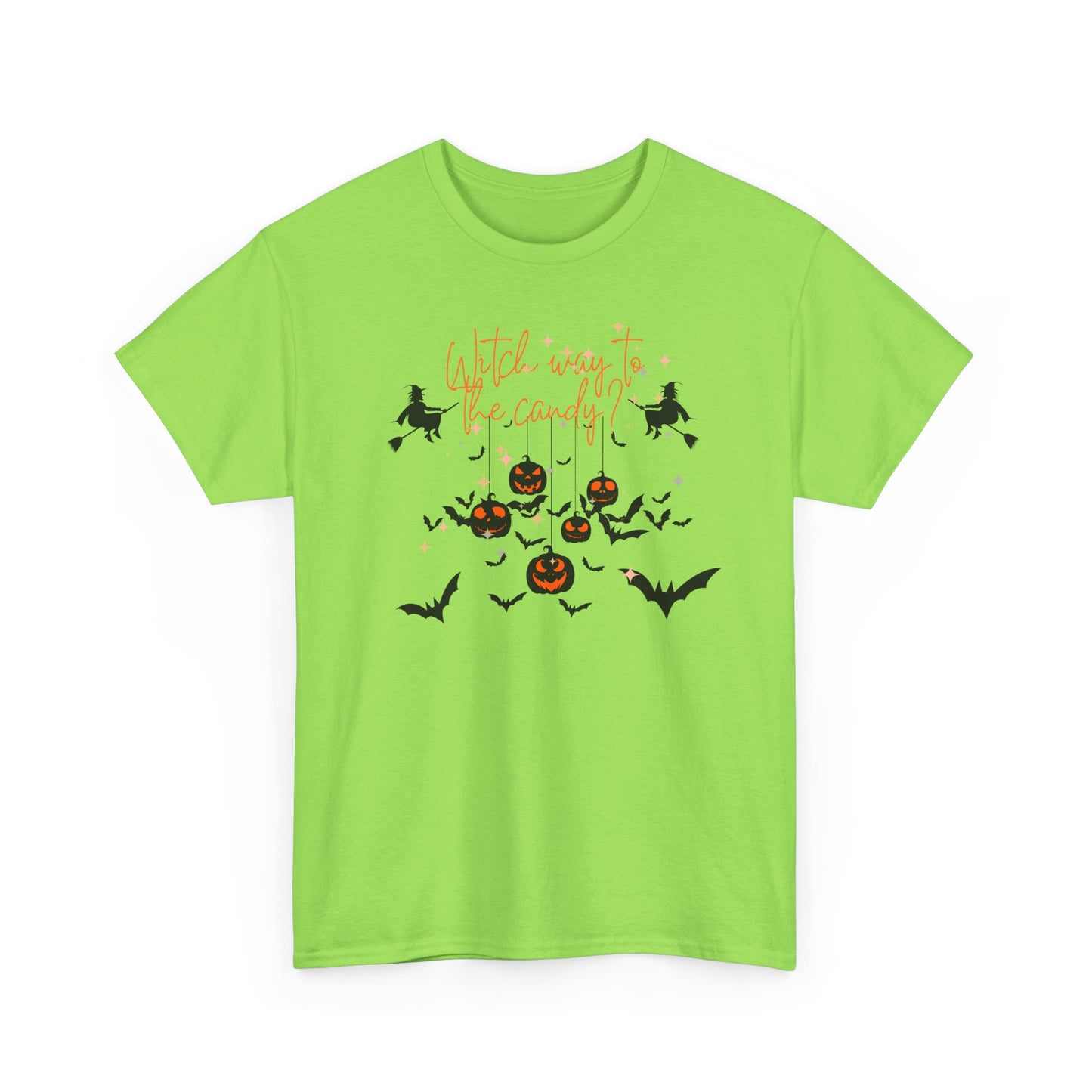 "WITCH WAY TO THE CANDY" Unisex Heavy Cotton Tee