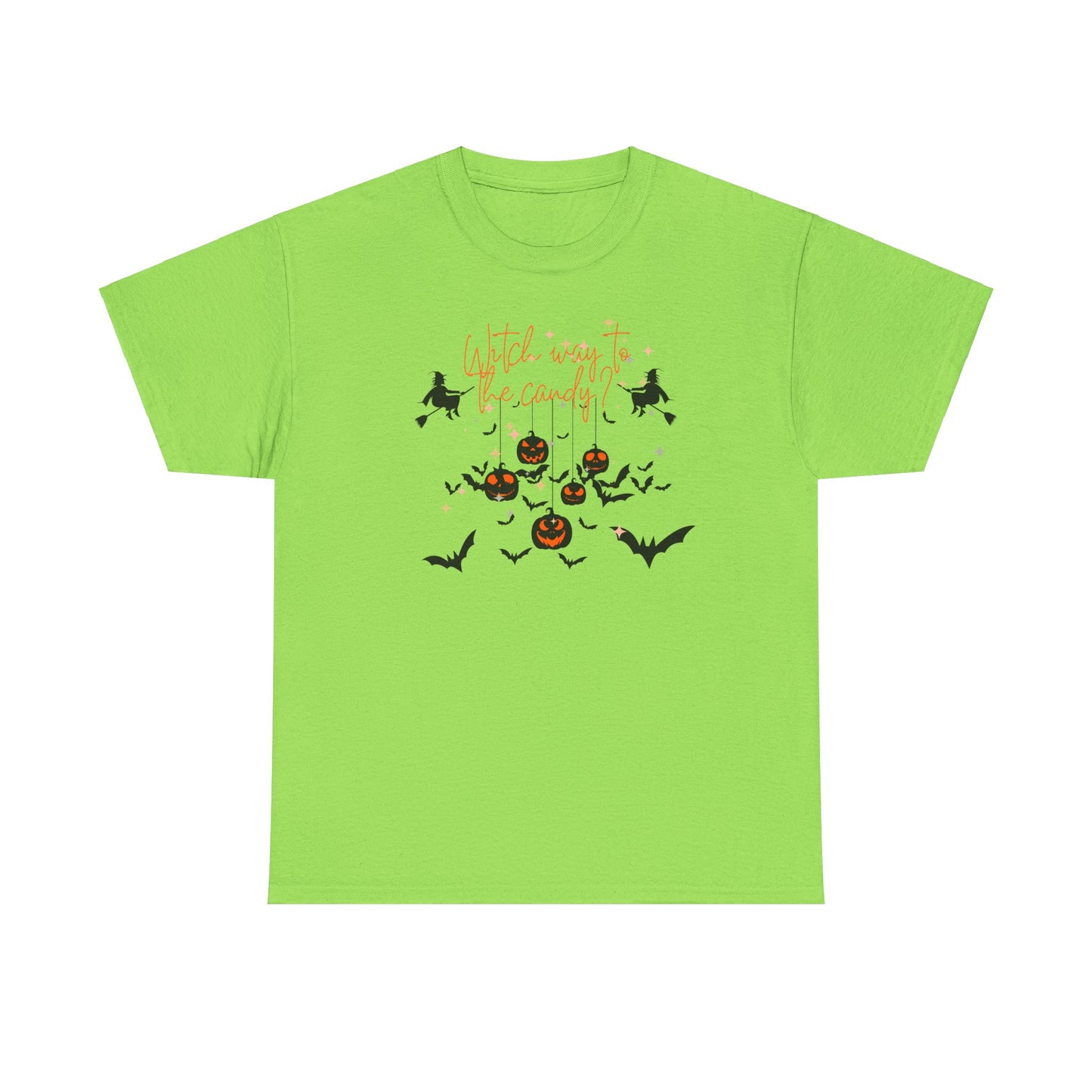 "WITCH WAY TO THE CANDY" Unisex Heavy Cotton Tee