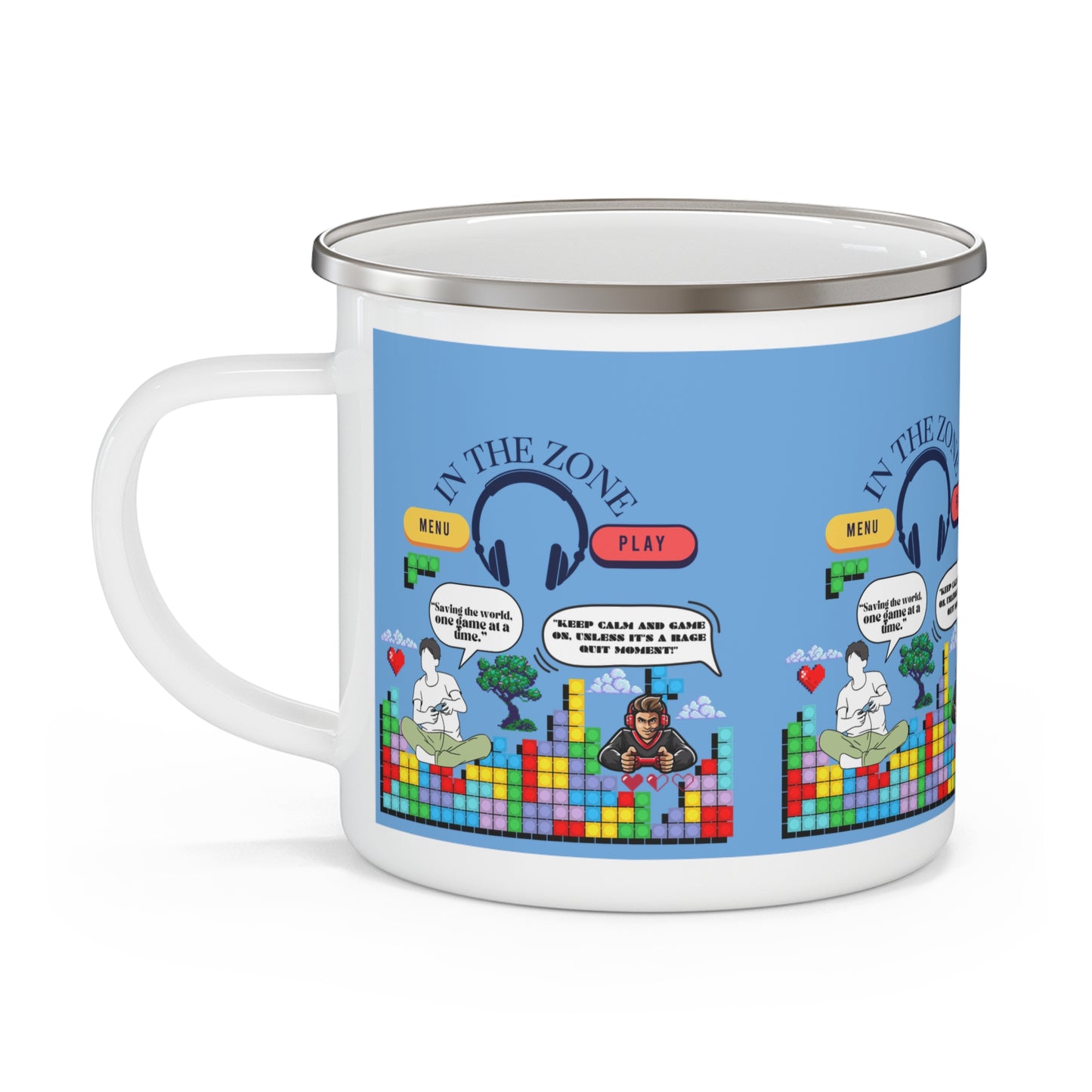 Lefunk "Level Up" Enamel Camping Mug